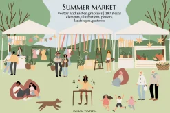 summer market clipart | svg png ai