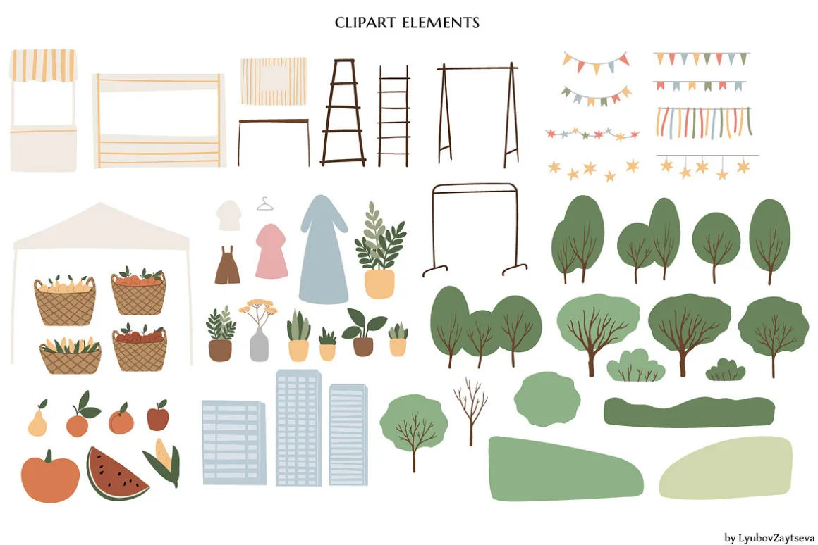 summer market clipart | svg png ai