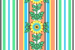 Summer Beach Marigold Floral Stripe