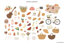 Summer picnic clipart | svg, png, ai