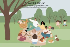 Summer picnic clipart | svg, png, ai