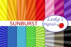 Sunburst Digital Paper Backgrounds