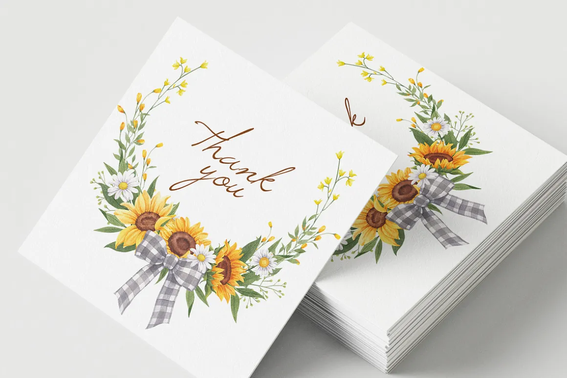 Sunflower Blooming Watercolor