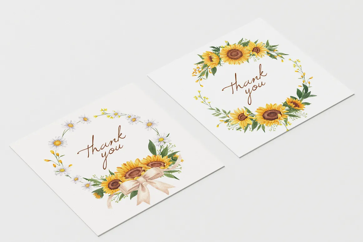 Sunflower Blooming Watercolor