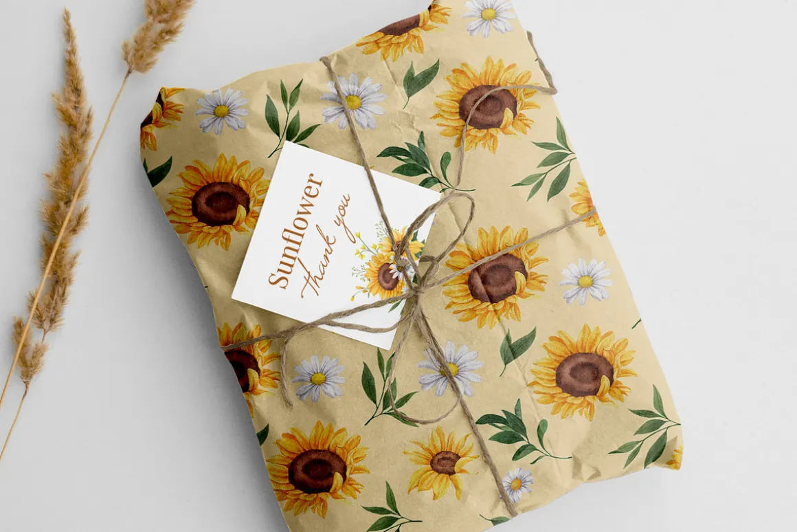 Sunflower Blooming Watercolor