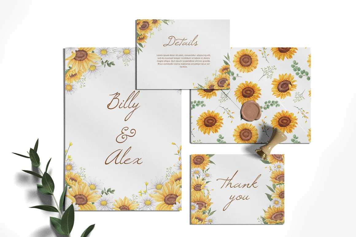 Sunflower Blooming Watercolor