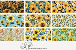 70 sunflower seamless pattern