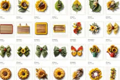 Sunflowers Realistic PNG Objects