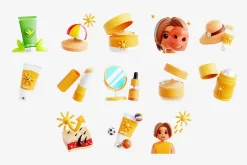 Sun Protection 3D Icon Set