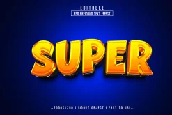 Super 3D Editable Psd Text Effect