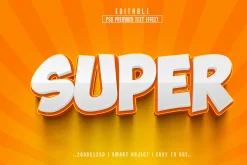 Super 3D Editable Psd Text Effect