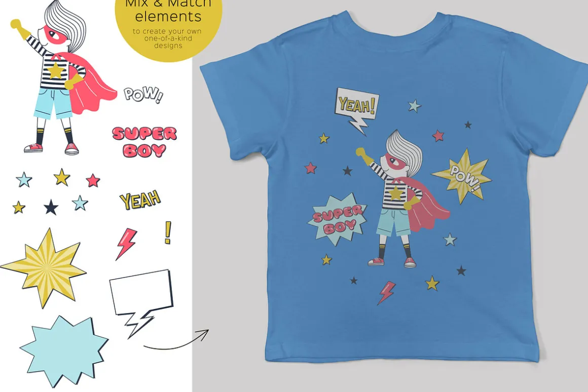 Super Hero Boy cliparts & patterns