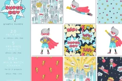 Super Hero Boy cliparts & patterns