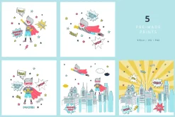 Super Hero Boy cliparts & patterns