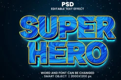 Super hero Neon Psd Text Effect