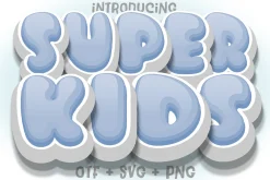 Super Kids - Bubble font - Blue