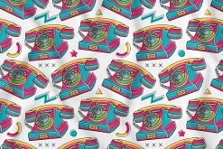 90's Vibe Telephone Seamless Pattern