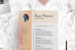 Sweet Watercolor Resume Template/G