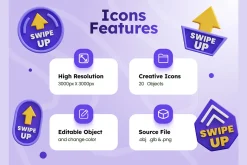 Swipe Up 3D Icons