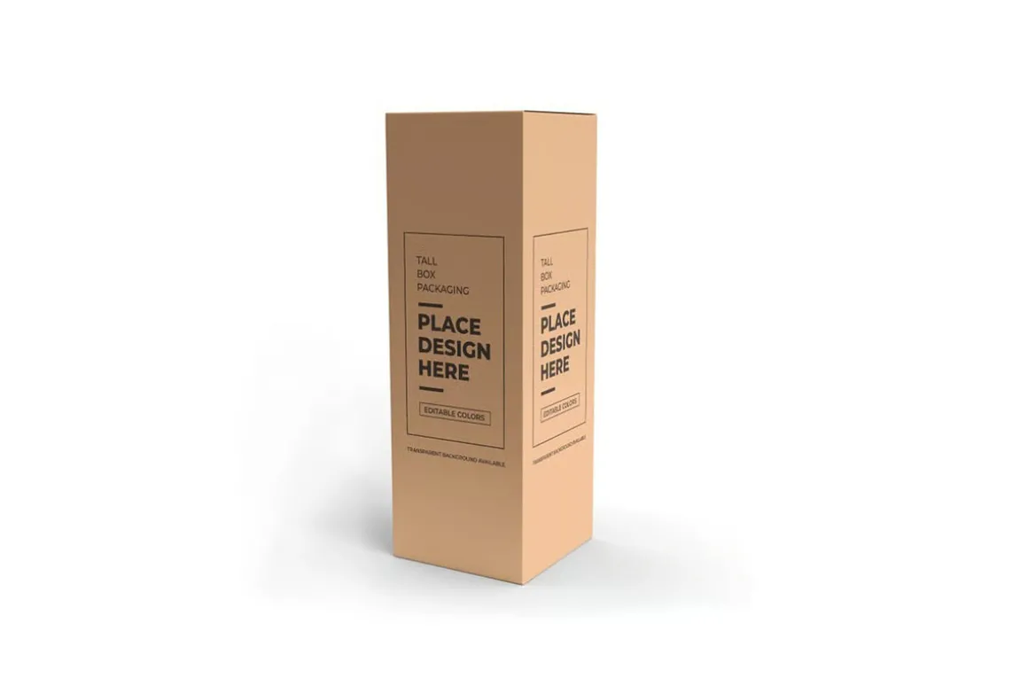 Tall Box Packaging Mockup Template