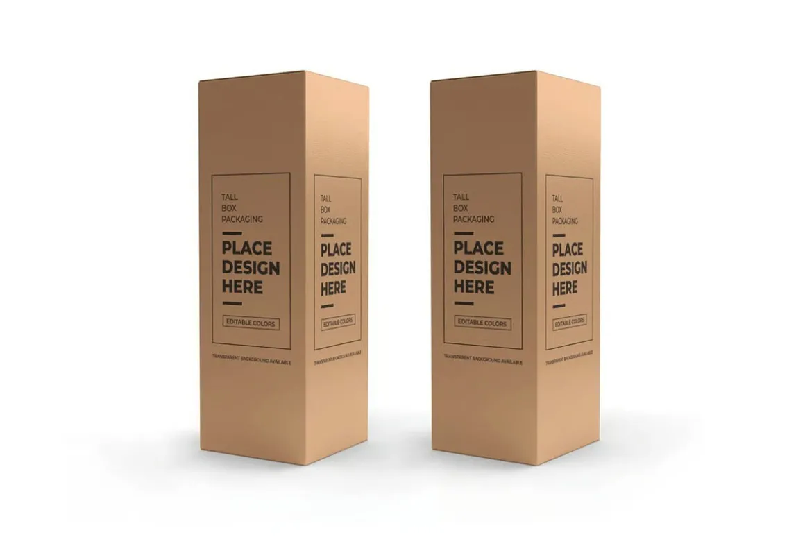 Tall Box Packaging Mockup Template