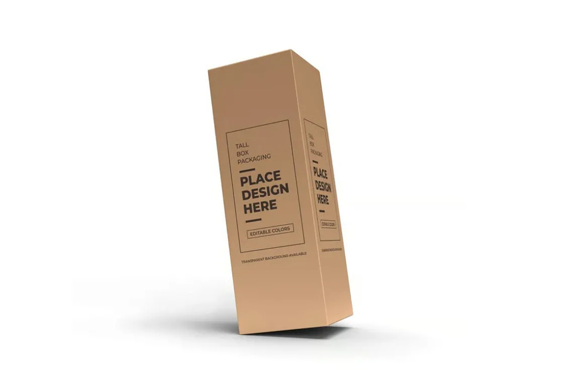 Tall Box Packaging Mockup Template