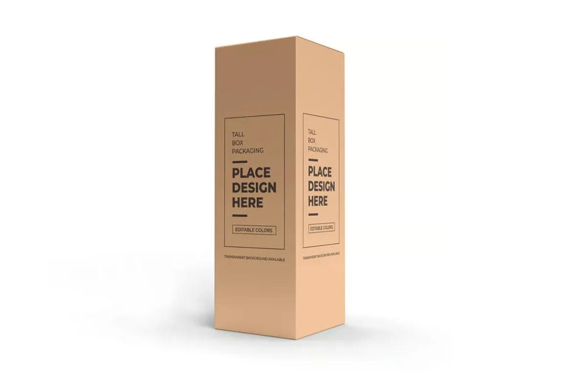 Tall Box Packaging Mockup Template