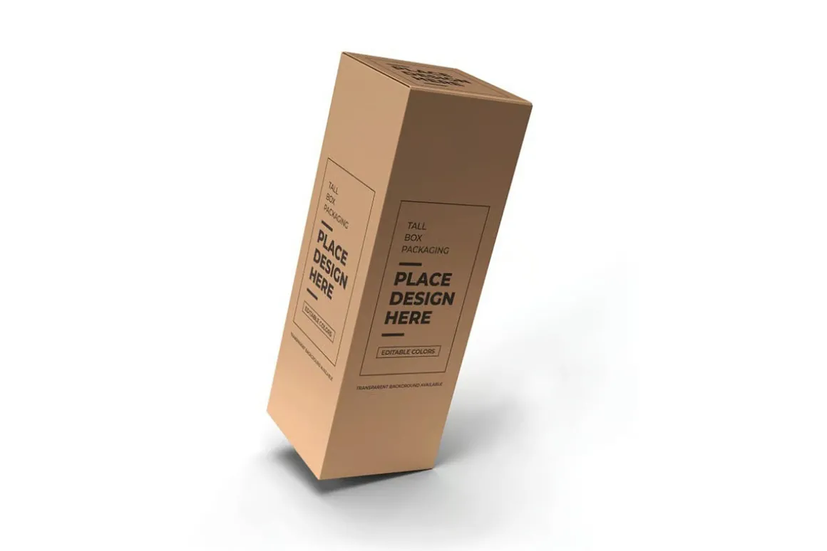 Tall Box Packaging Mockup Template