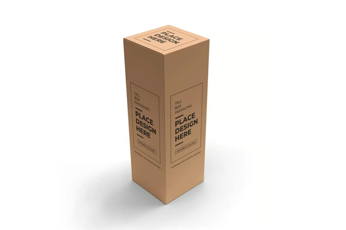 Tall Box Packaging Mockup Template