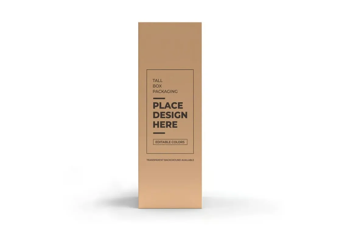 Tall Box Packaging Mockup Template