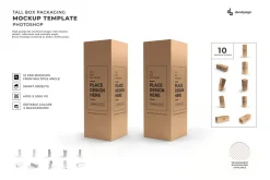 Tall Box Packaging Mockup Template