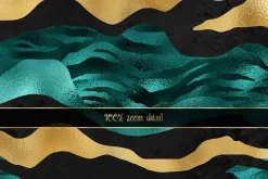 Teal and Gold Tiger Digital Paper