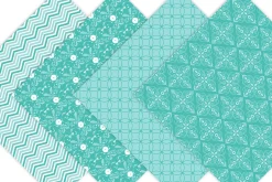 Teal Digital Paper Patterns