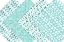 Teal Digital Paper Patterns