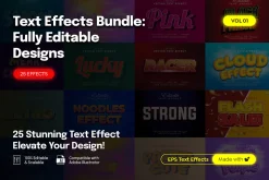25 Text Effects Bundle | EPS Vector