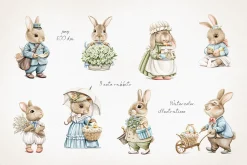 The Easter rabbit family