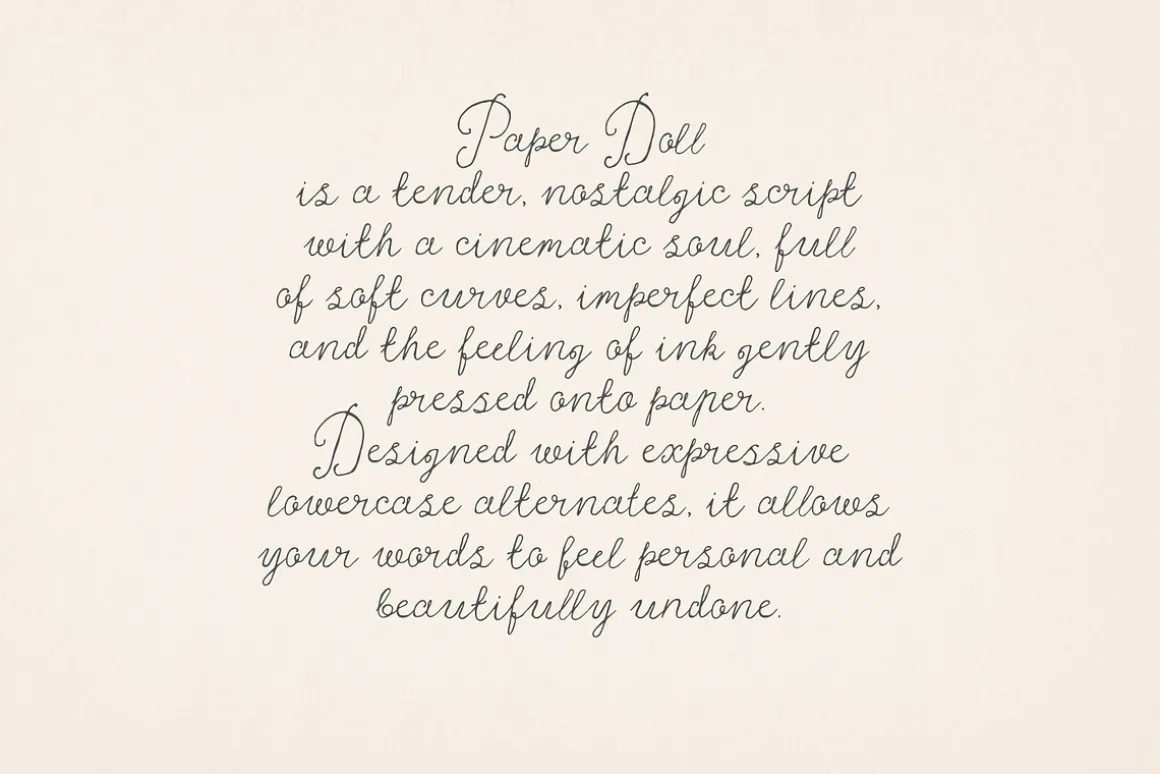 The Paper Doll Vintage Romantic Font