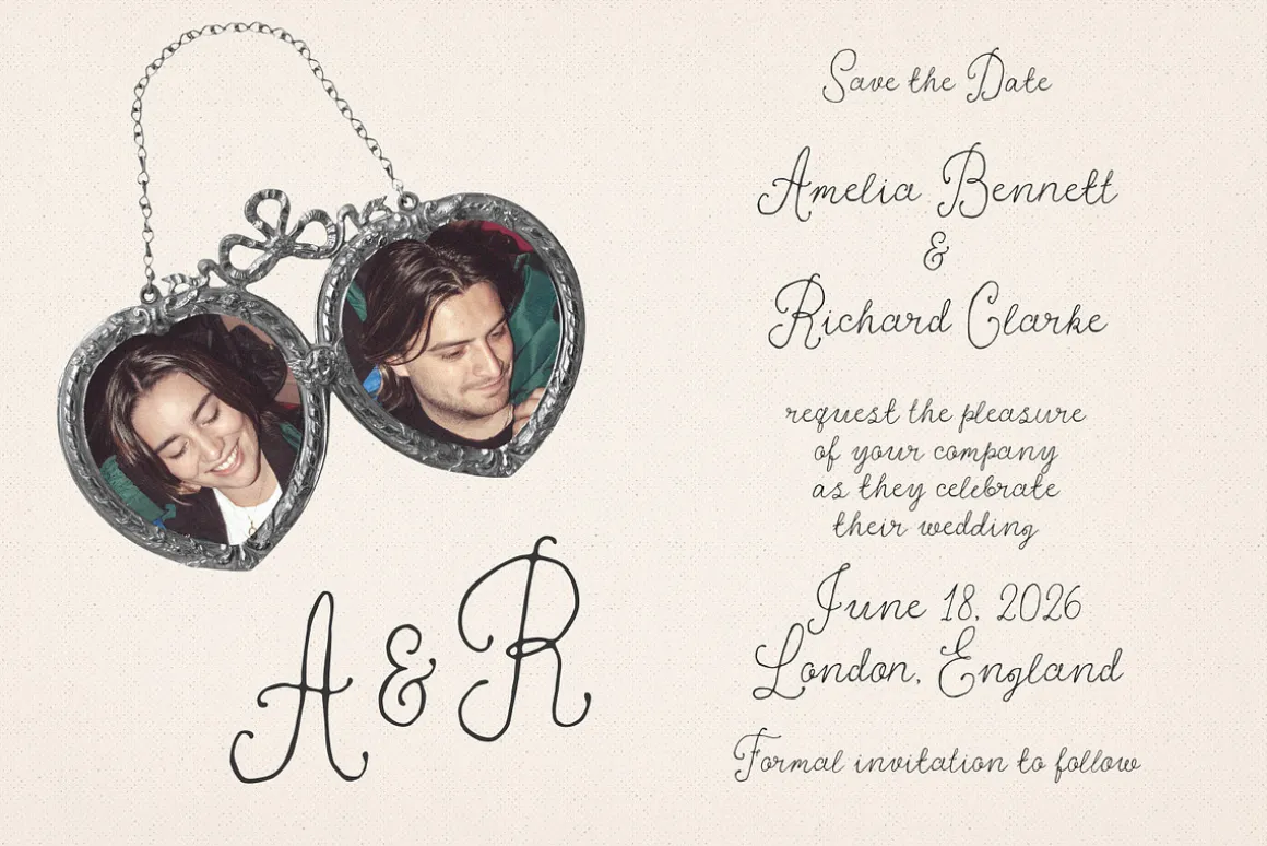 The Paper Doll Vintage Romantic Font