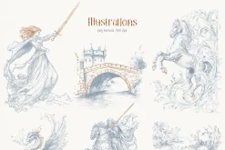 The romantic Middle Ages clipart set