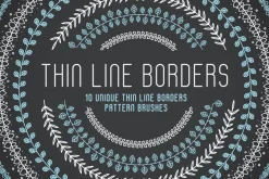 10 Thin Line Borders Pattern Brushes