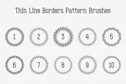 10 Thin Line Borders Pattern Brushes