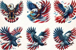 4th of July American Eagle Clipart
