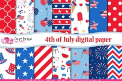 4th of July digital paper