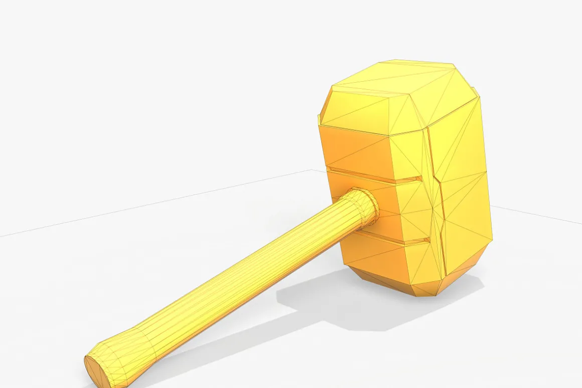Thor Hammer Low Poly PBR