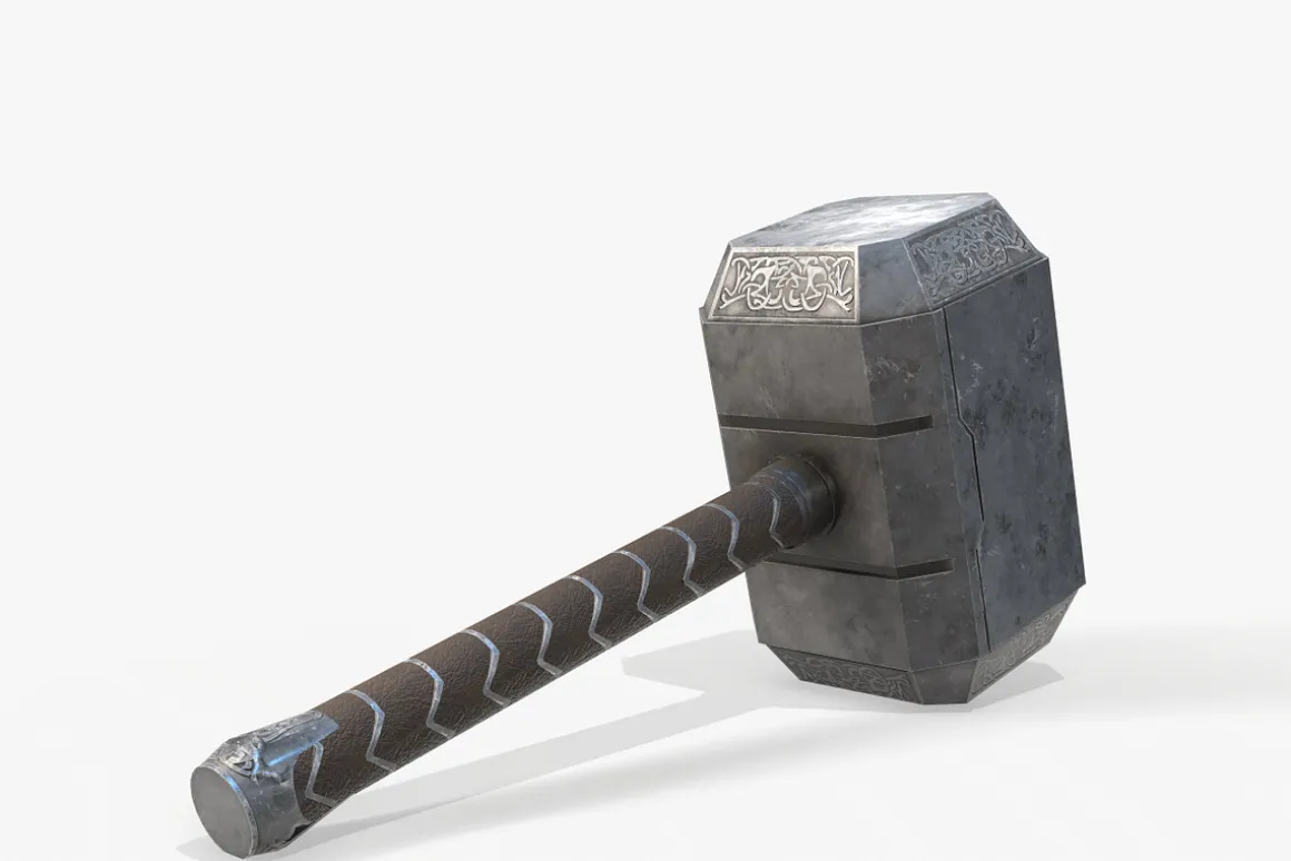 Thor Hammer Low Poly PBR