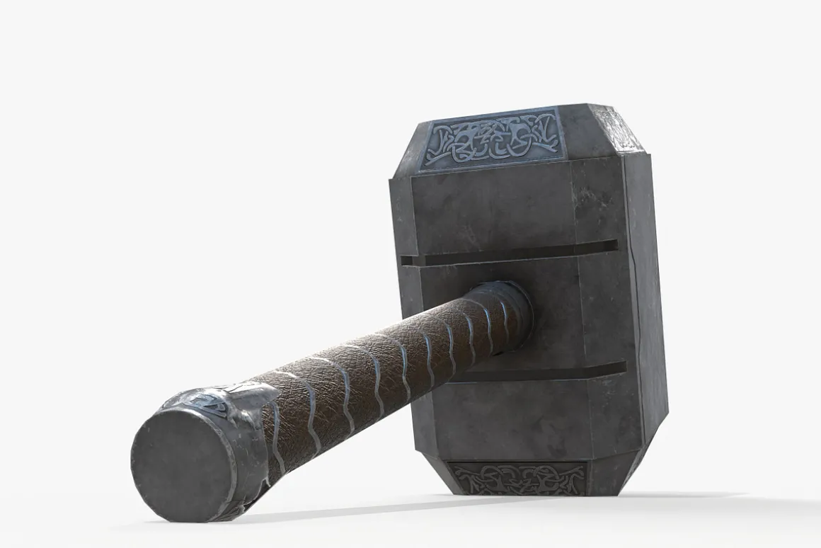 Thor Hammer Low Poly PBR