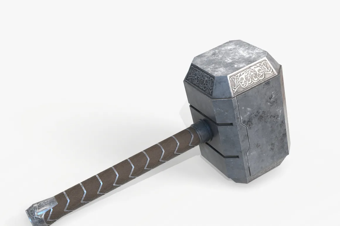 Thor Hammer Low Poly PBR