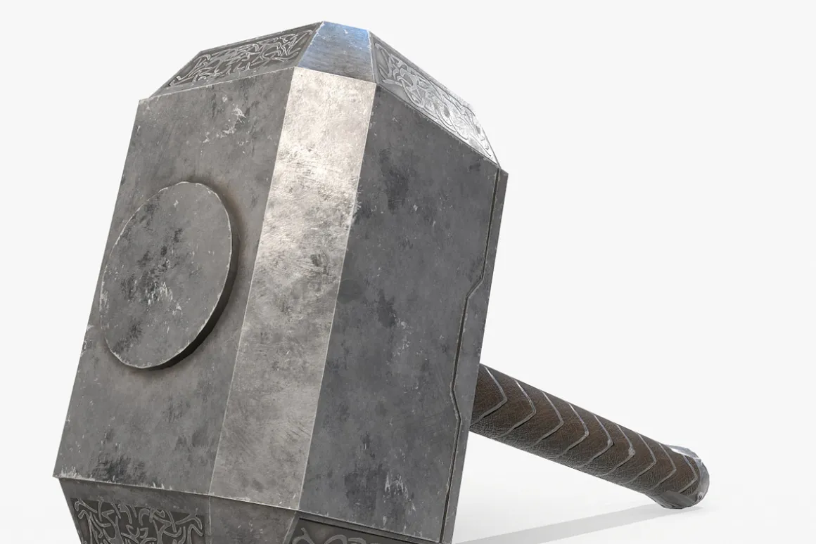 Thor Hammer Low Poly PBR
