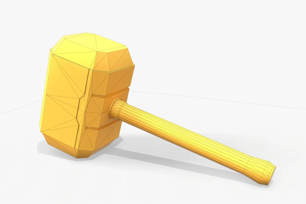 Thor Hammer Low Poly PBR