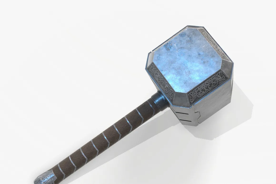 Thor Hammer Low Poly PBR